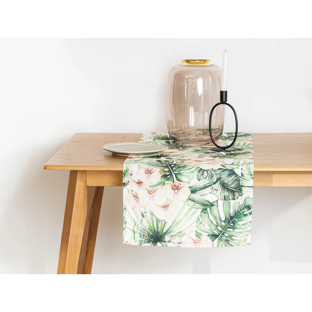 Obrus s listovým vzorom FLOWER 40x120 cm