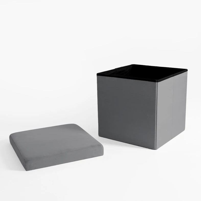 Skladací puf sivý 38x37,5 cm