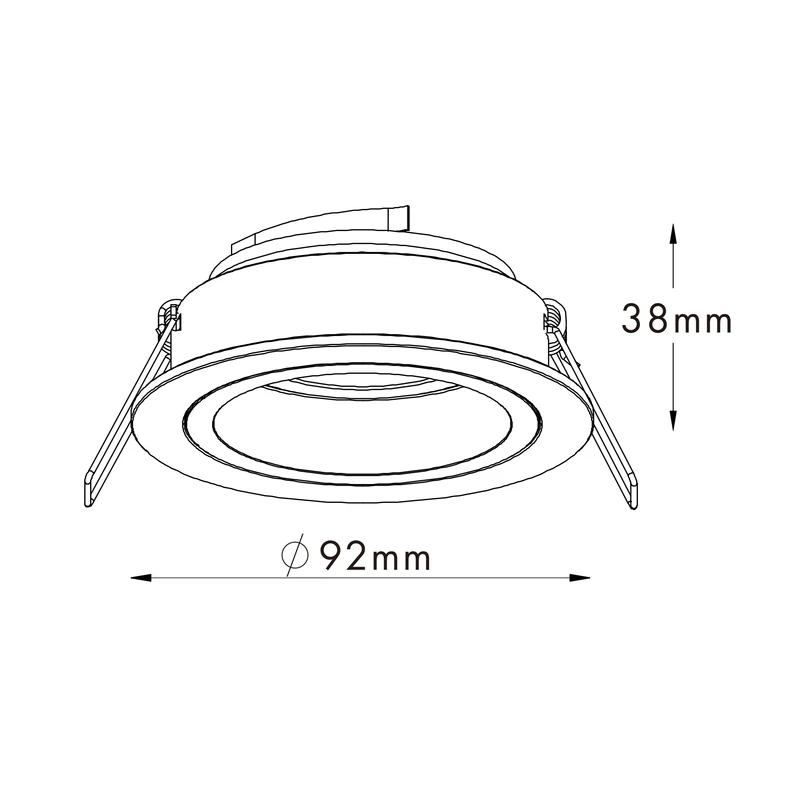 Zapustené bodové svietidlo očko, čierno-zlaté CHUCK DL
