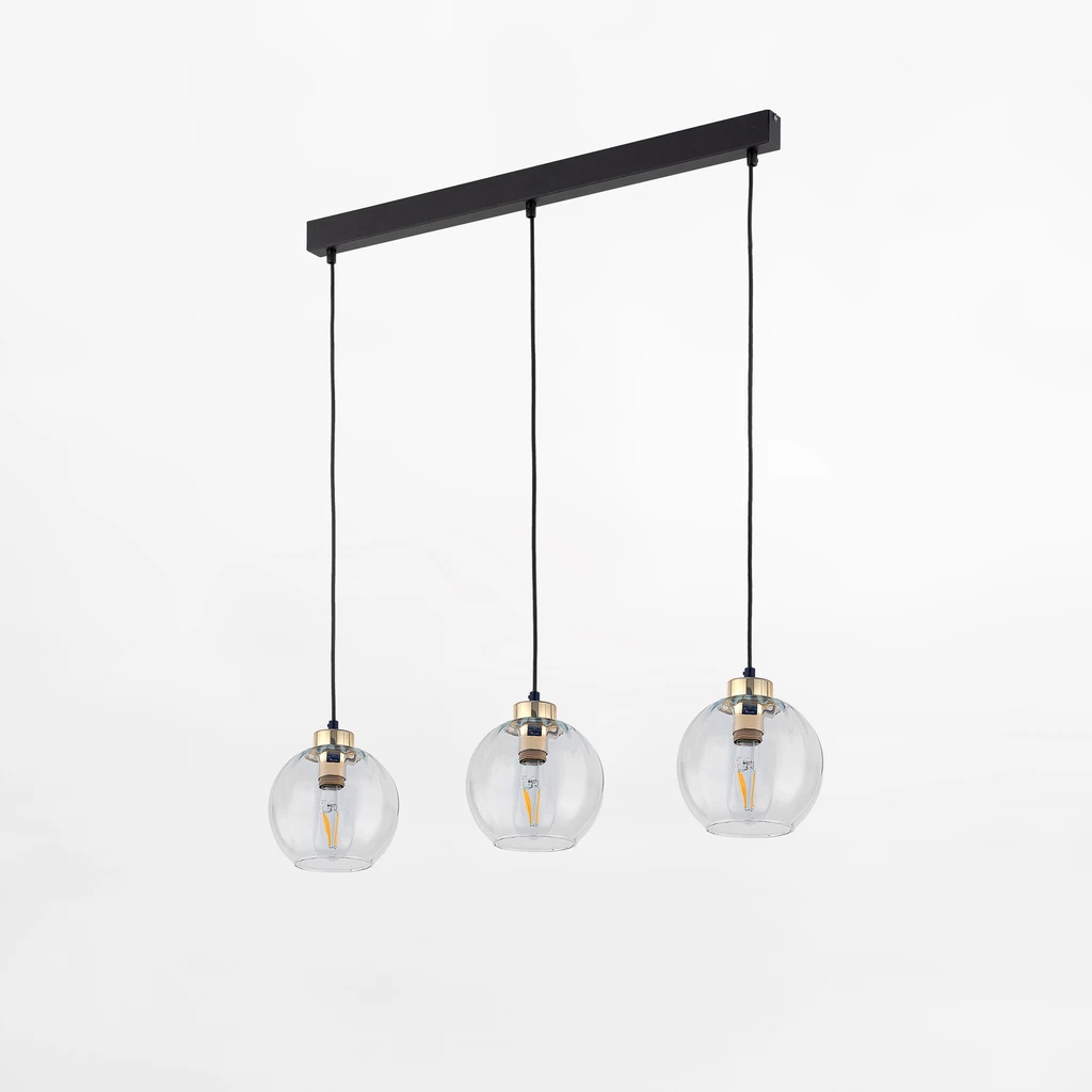 Lampa posiada oprawę dla 3 żarówek typu E27 LED o mocy maksymalnej 15W.