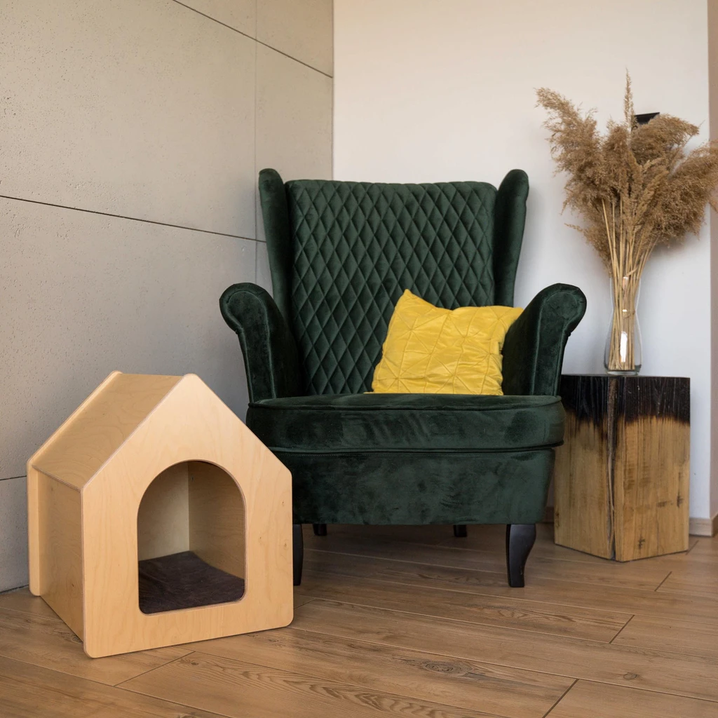 Drevený domček pre psa s matracom DORA M