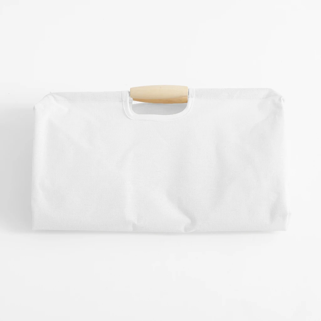 Biały kosz do przechowywania z uchwytami