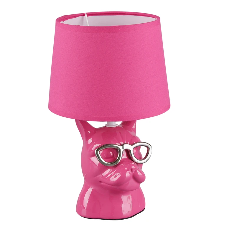 Dizajnová stolná lampa keramická ružová DOSY