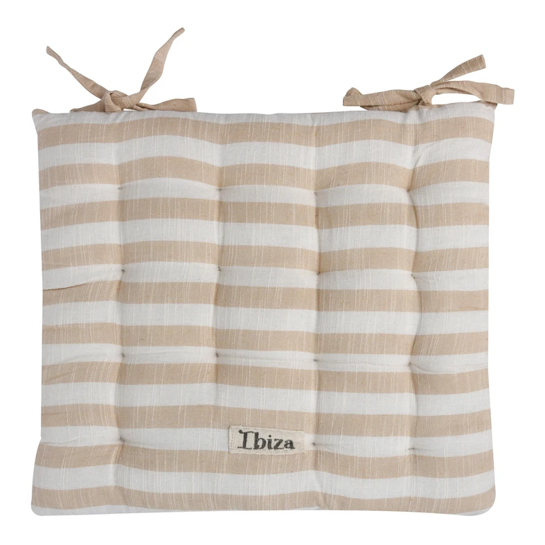 Podsedák na stoličku béžové pruhy 40x40 cm