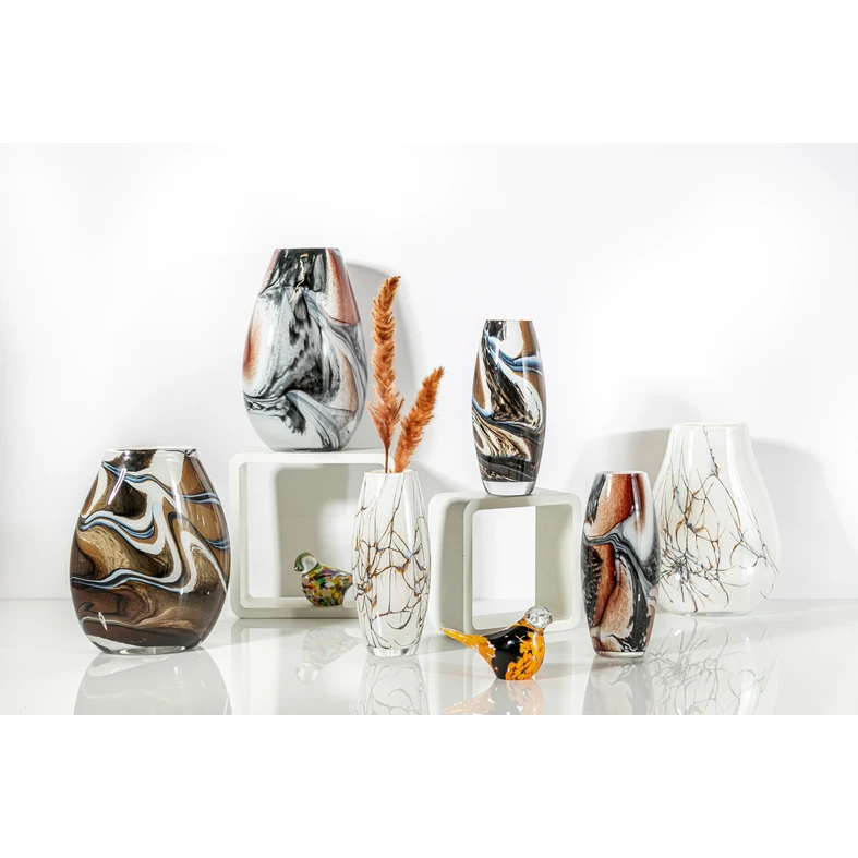 Sklenená váza RETRO tehlovo červená 25 cm