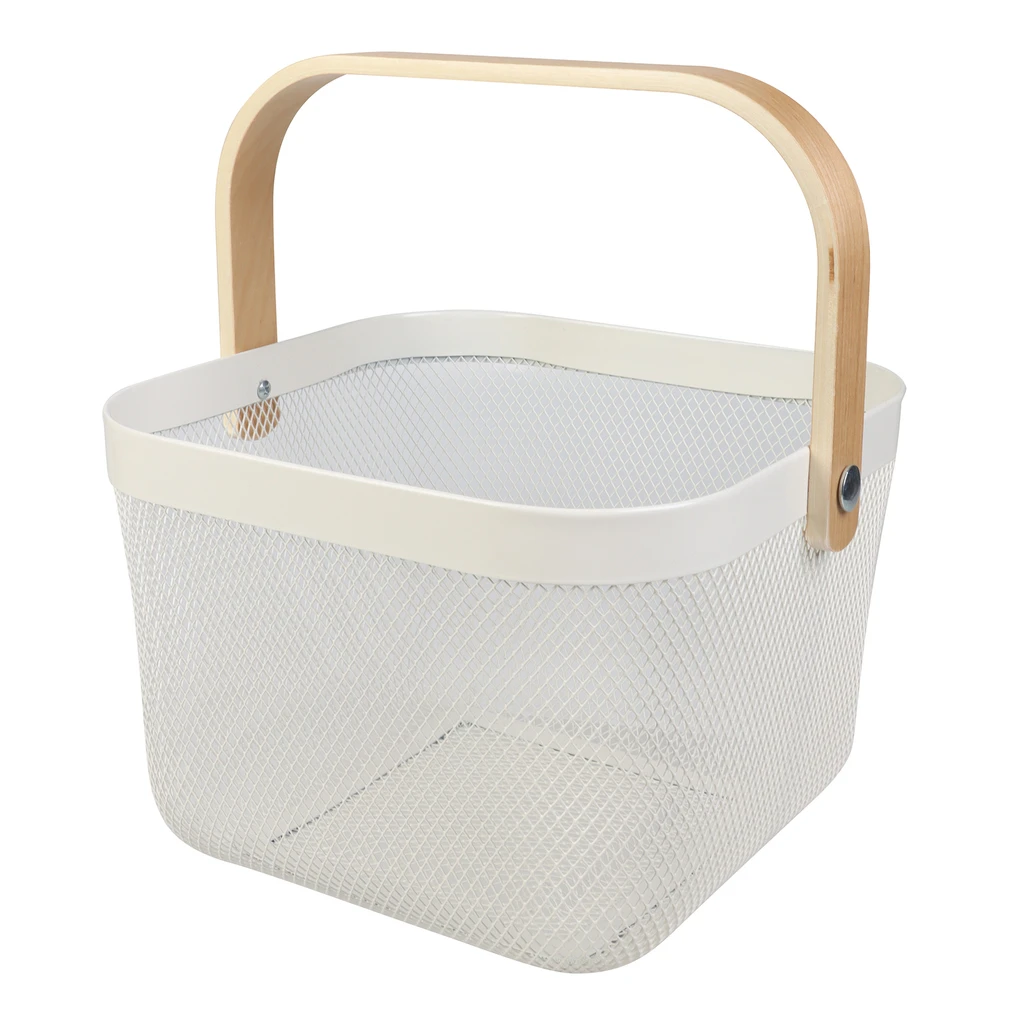 Úložný kôš s držadlom biely