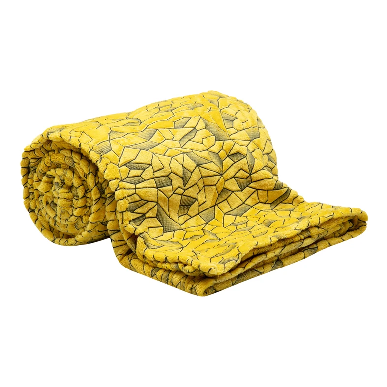 Žltá deka s geometrickým vzorom GEOM 150x200 cm