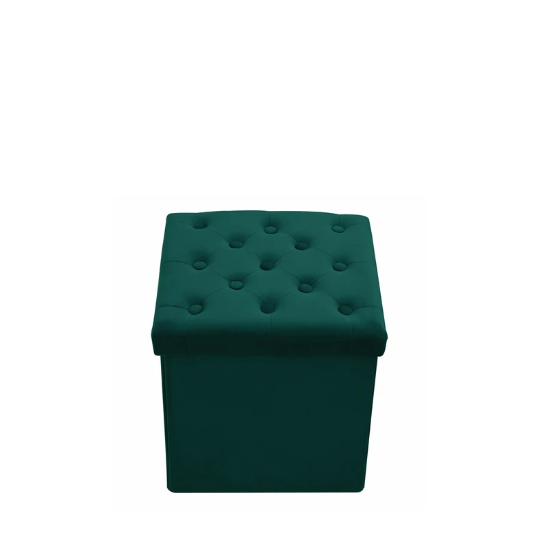 Puf kwadratowy składany zielony 38x38 cm