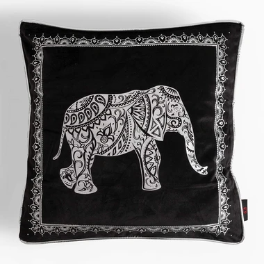 Obliečka na vankúš s motívom slona čiernej farby DAIRA 45x45 cm