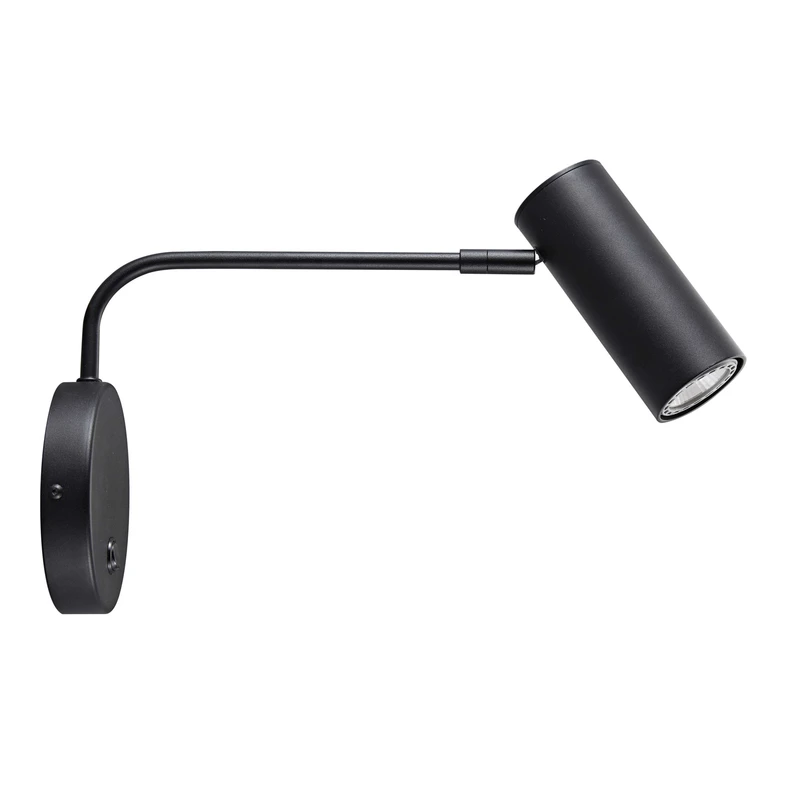 Čierne moderné nástenné svietidlo s nastaviteľným ramenom TUBO WL