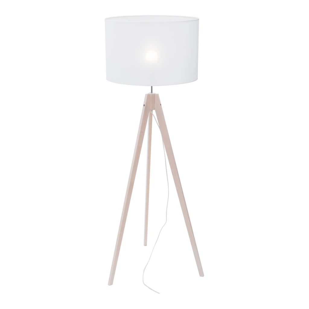 Svietidlo na drevenom statíve tienidlo biele DOVE