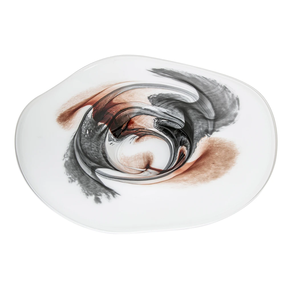 Dekoratívny servírovací tanier RETRO tehlovo červený 45 cm