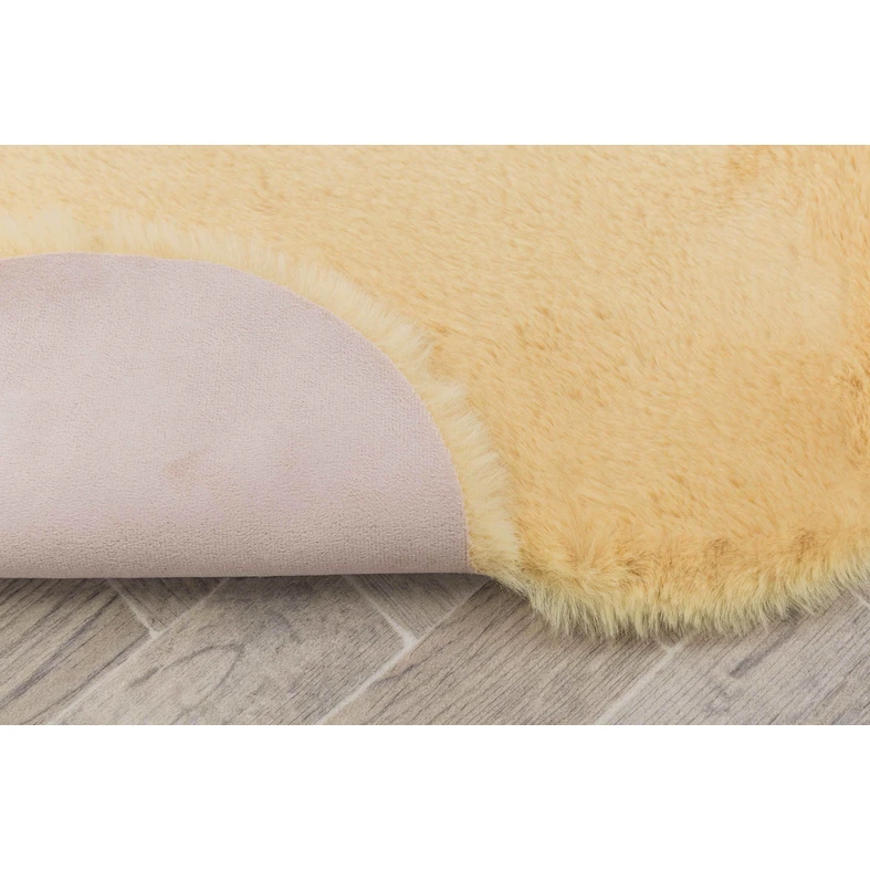 Malý koberec žltý v tvare kvetu NEBBIA 60x60 cm