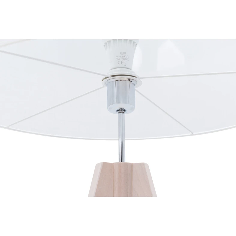 Svietidlo na drevenom statíve tienidlo biele DOVE