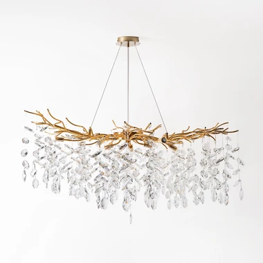 Luster na lanku glamour zlatý CINDY fi100 cm, 10xG9