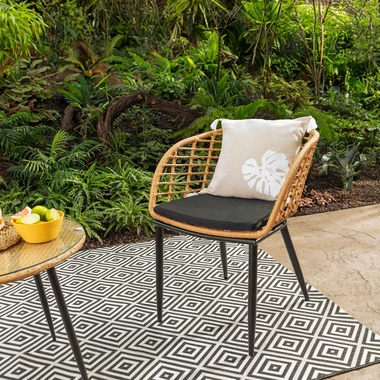 Dekoračná obliečka na vankúš TANZA s monsterou béžová 45x45 cm