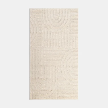 Bielo-krémový koberec geometrický MONTY 80x150 cm