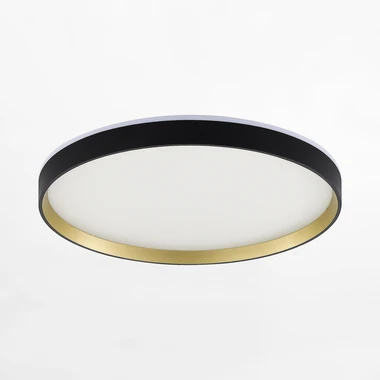 LED stropné svietidlo okhrúhle čierno-zlaté ORBITRAL s diaľkovým ovládačom