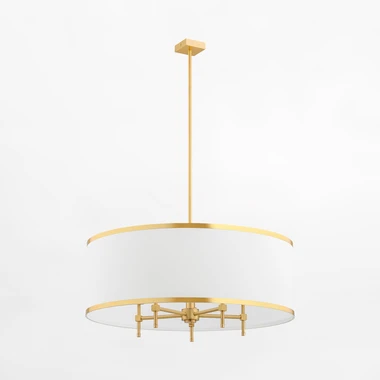 Závesné svietidlo s tienidlom v bielej a zlatej farbe ABBANO