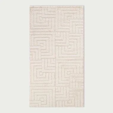 Geometrický krémový koberec 80x150 cm