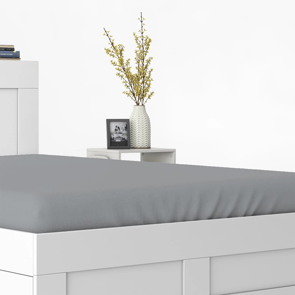 Saténové prestieradlo s gumičkou sivé PURE 220x200 cm