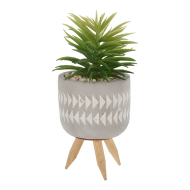 Umelý kvet v kvetináči na nožičkách 16 cm MIX