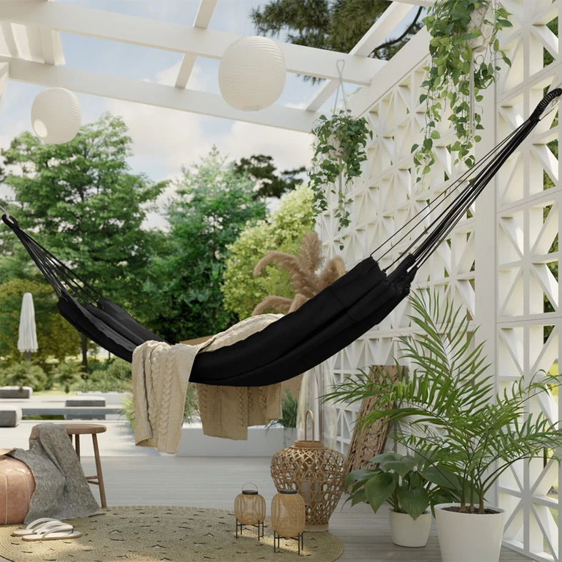 Hojdacia sieť do záhrady čierna COLADA 240x80 cm