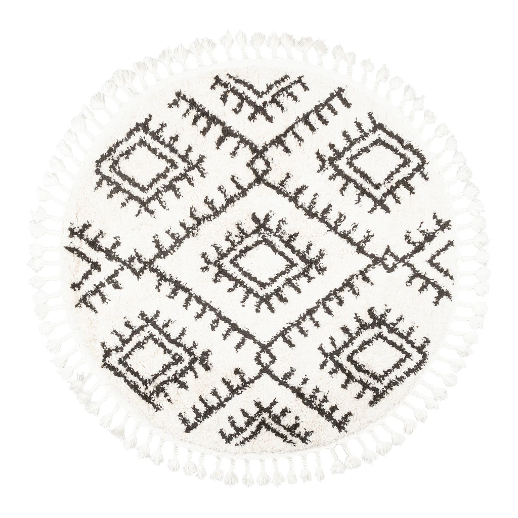 Okrúhly koberec čierno-biely HABAR 120 cm
