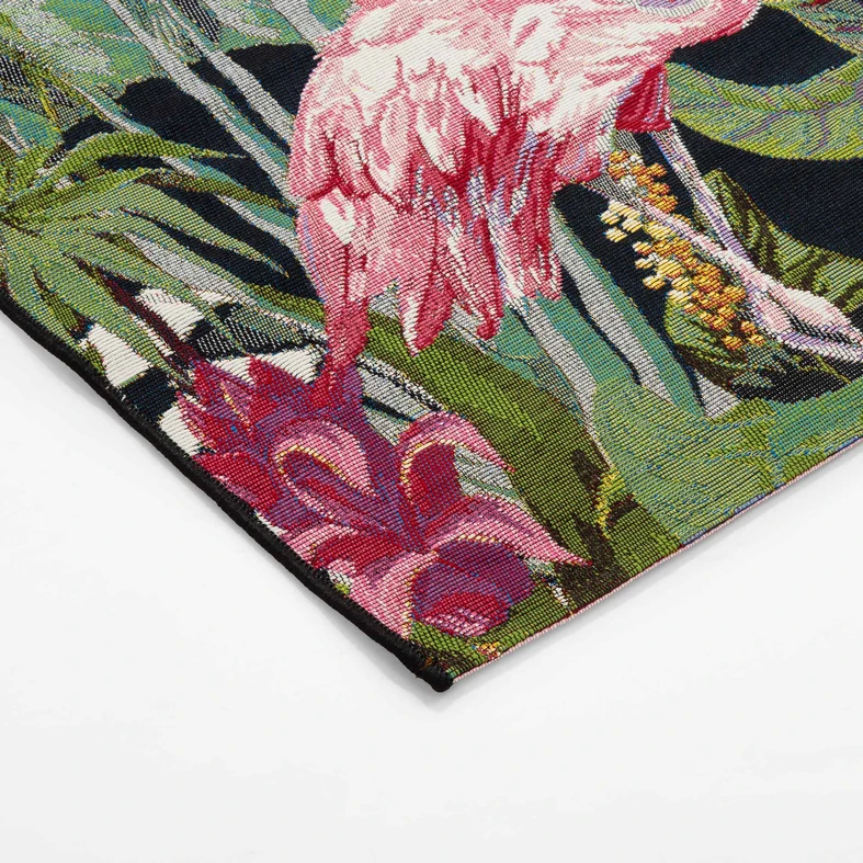 Prostokątny dywan z flamingiem