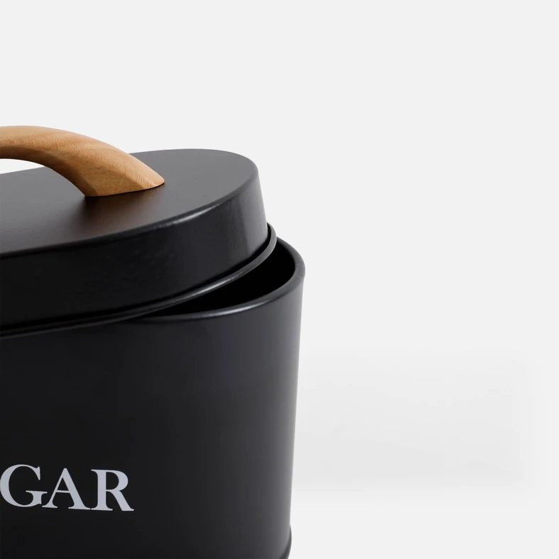 Kuchynská nádoba na cukor čierna 15 cm