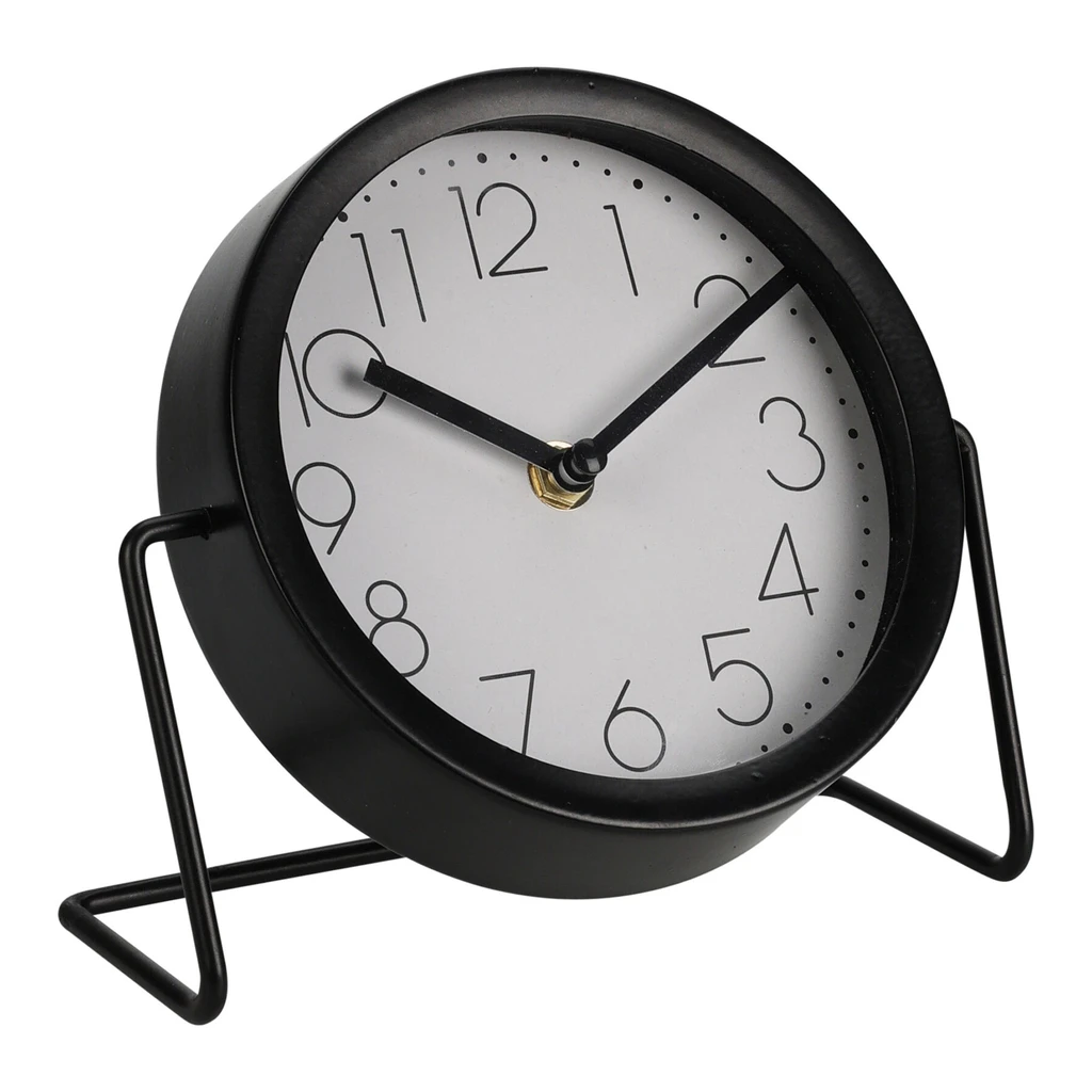 Kovové stolové hodiny čierne