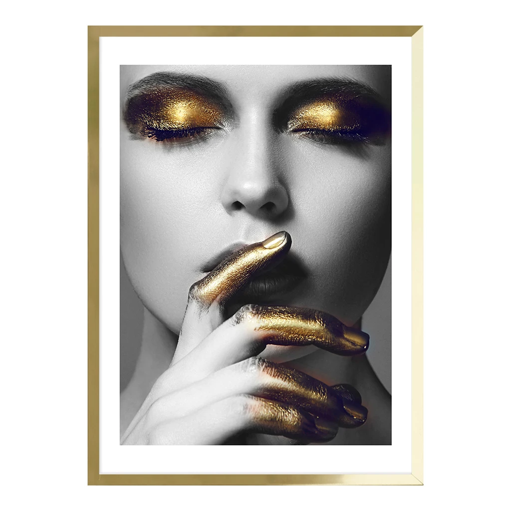 Maľba WOMEN IN GOLD I v zlatom ráme 20x30 cm