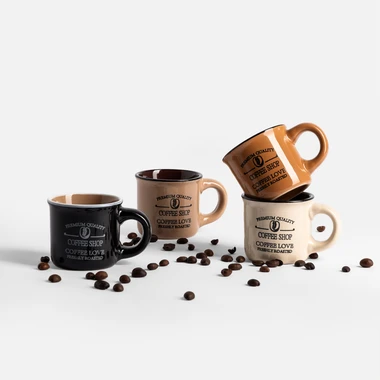 Súprava 4 keramických hrnčekov 110 ml