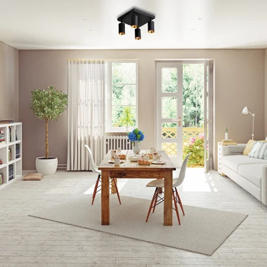 Stropná lampa 4-bodová čierno-zlatá MARIBEL IV