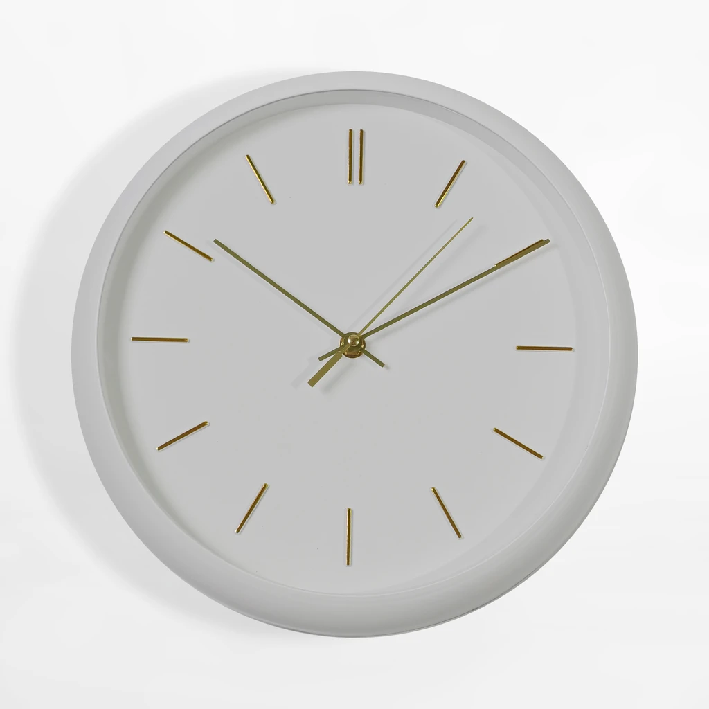 Biały zegar na ścianę okrągły