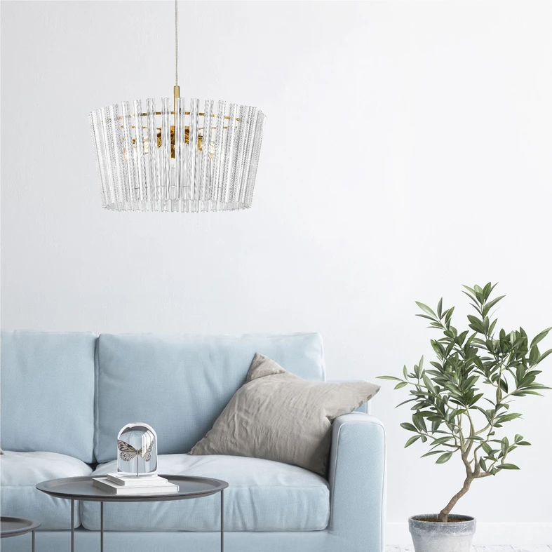 Lampa wisząca glamour złota BACH 41 cm.