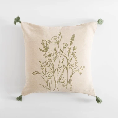 Dekoračná obliečka so strapcami zelená FLORIA 45x45 cm