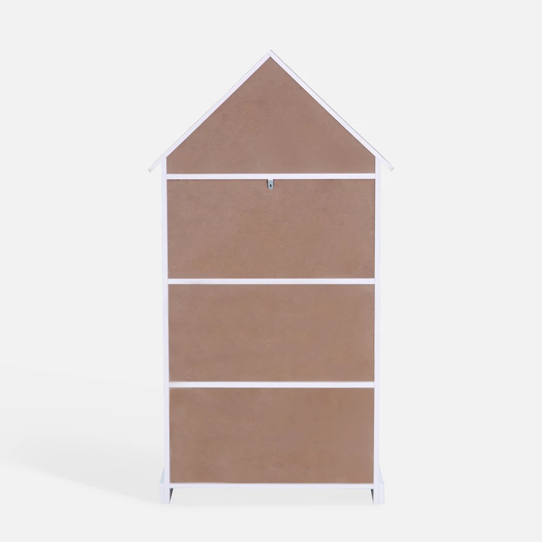 Knižnica v tvare domčeka FALIANO bielo-modrý