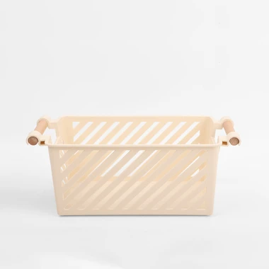 Krémový úložný kôš 33x13x13,5 cm