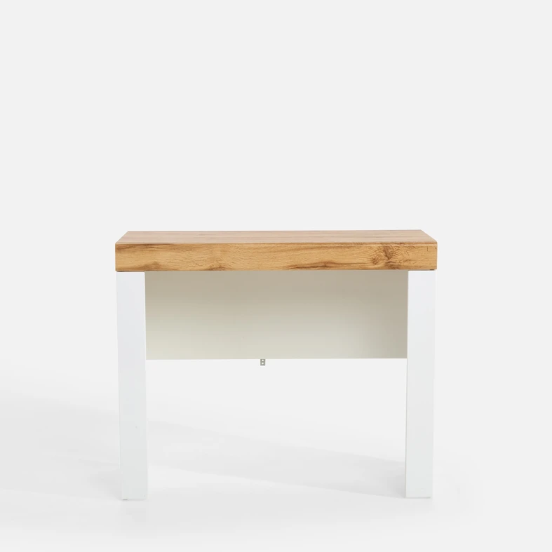 Biała toaletka z szufladą ukrytą w blacie