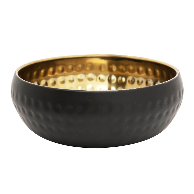 Nerezová miska čierno-zlatá, 12 cm