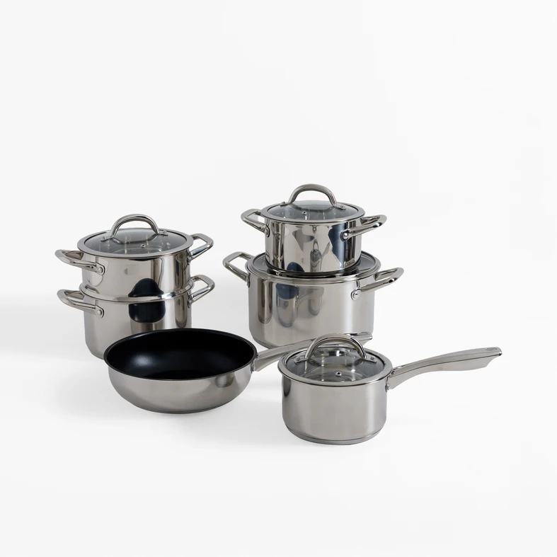 Garnki srebrne ze stali nierdzewnej