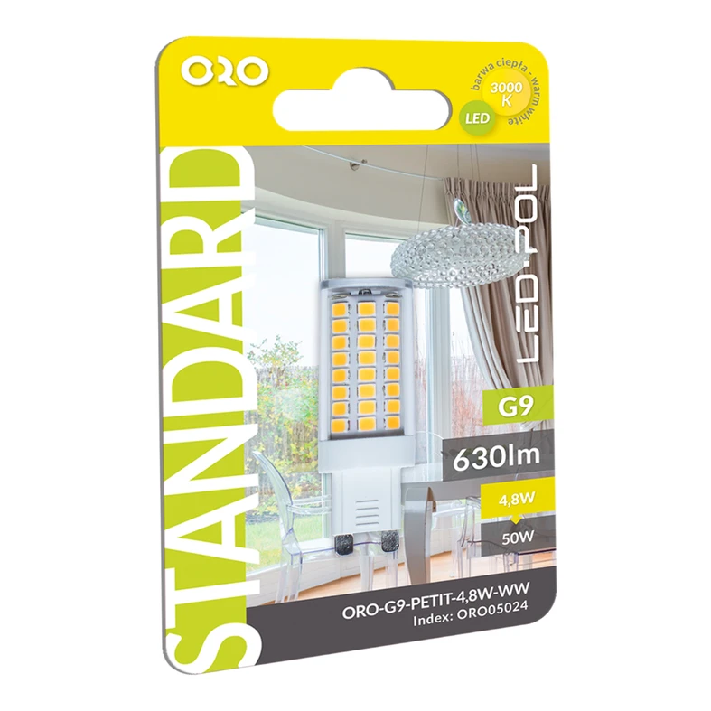Žiarovka LED G9 4,8W teplá farba ORO-G9-PETIT-4,8W-WW
