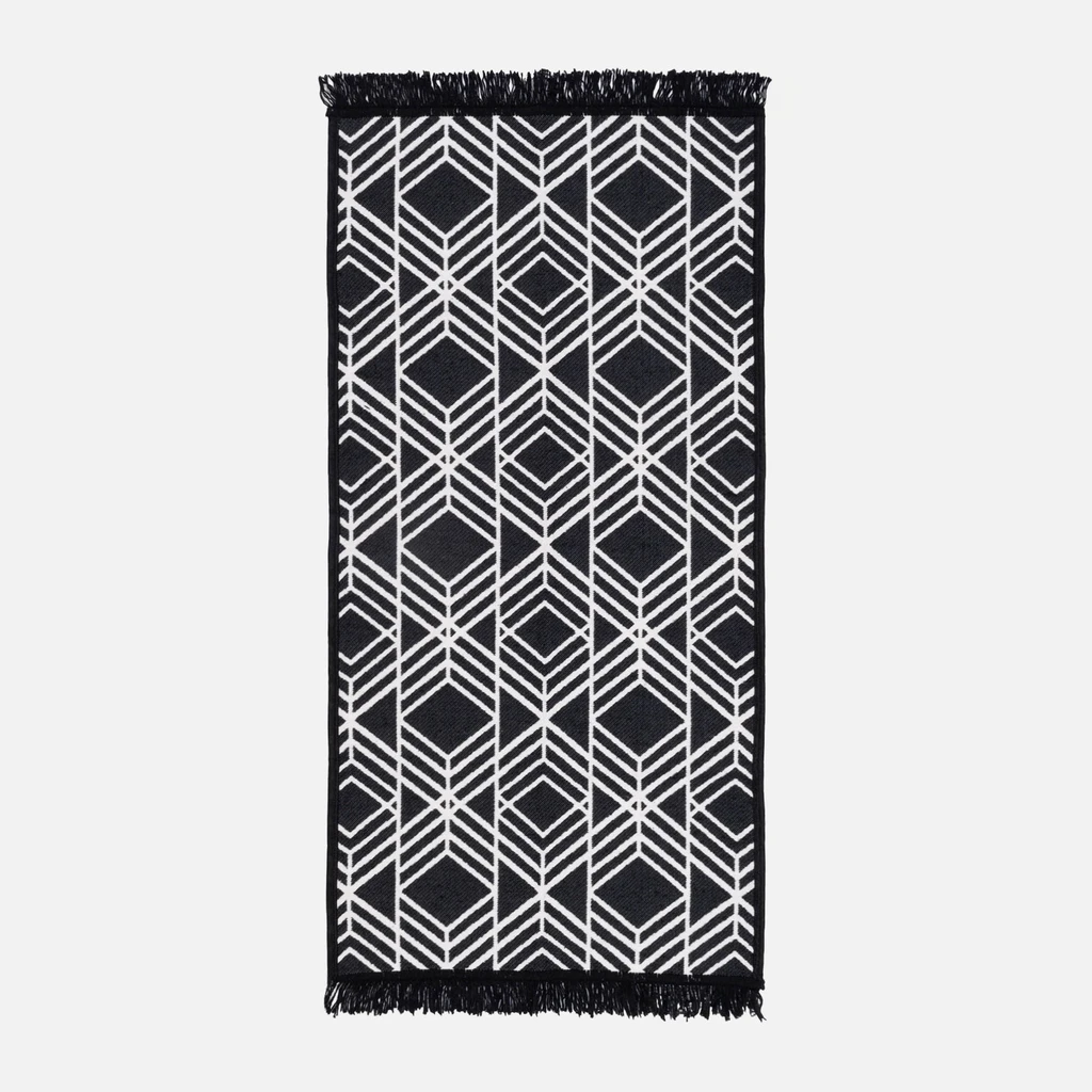 Geometrický koberec čierno-biely ALBORG 50x80 cm