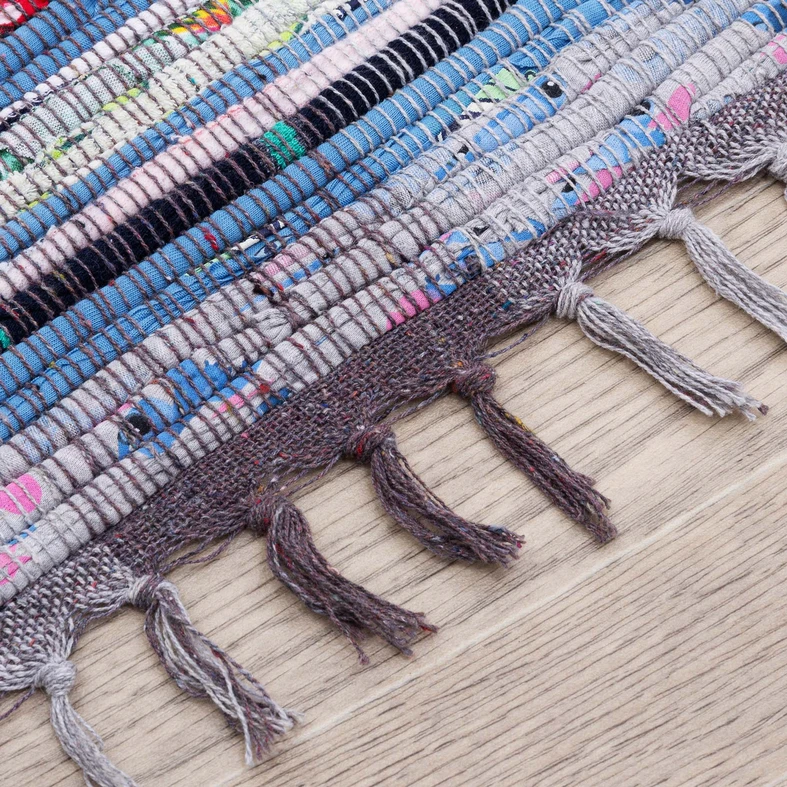 Koberček z kúskov látky so strapcami KIMI 60 x 100 cm