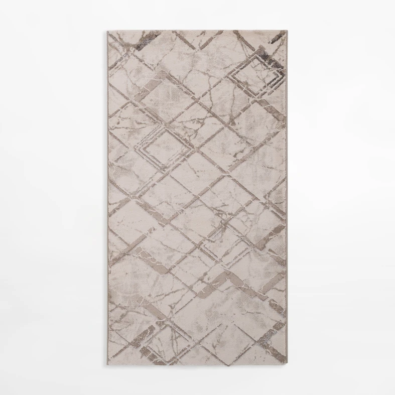 Koberec SPAZZIO s kosoštvorcovým vzorom, krémový, 80x150 cm