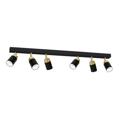 Bodové svietidlo čierno-zlaté 6xGU10 RENO VI