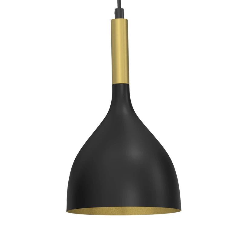 Čierno-zlaté závesné svietidlo NOAK III, 3xE27