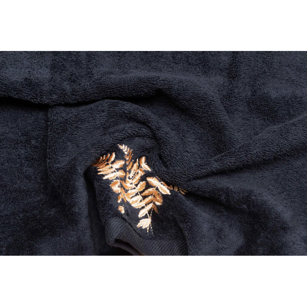 Čierny bavlnený uterák LANNA 50x100 cm