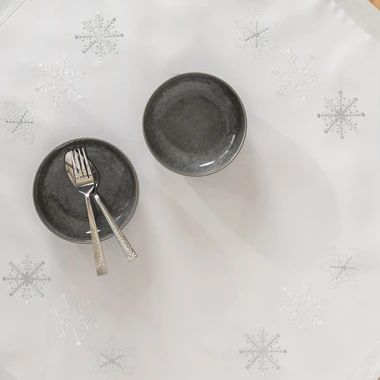 Vianočný obrus bielo-strieborný JULE 85x85 cm